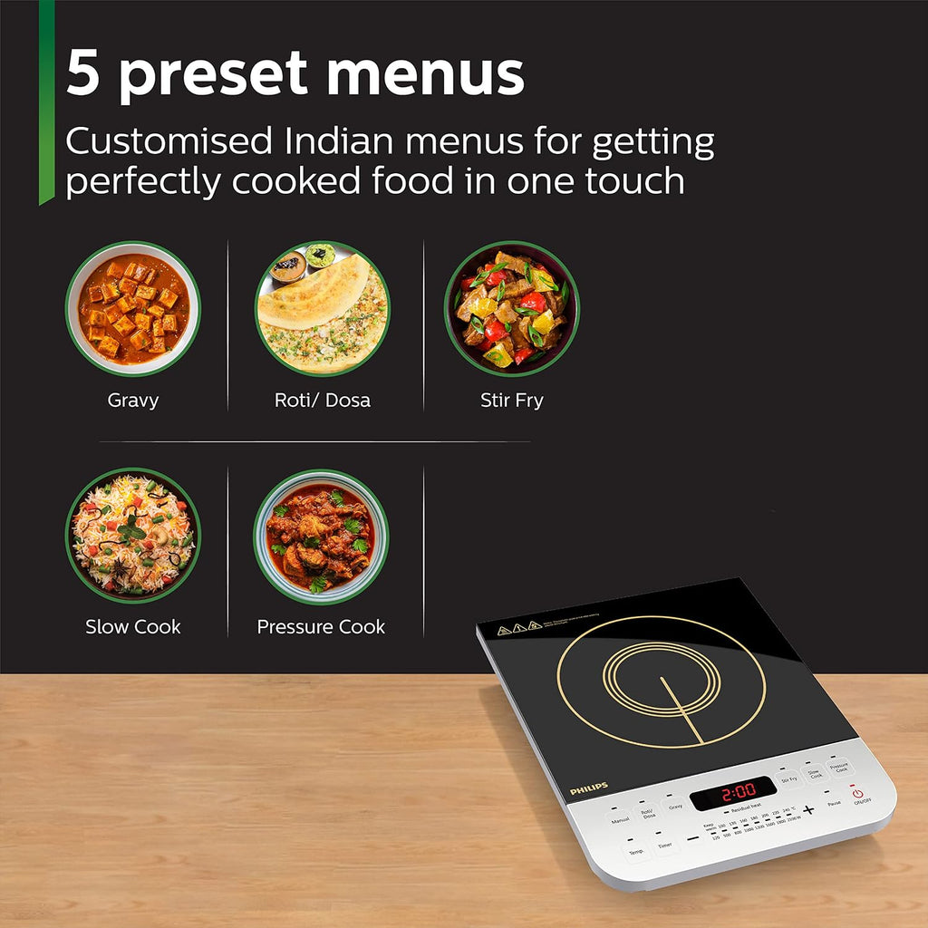 Philips Viva Collection HD4928/01 2100-Watt Induction Cooktop (Black) (Pack of 2)