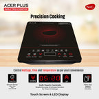 Pigeon By Stovekraft ABS Plastic Acer Plus Induction Cooktop 1800 Watts With Feather Touch Control - Black