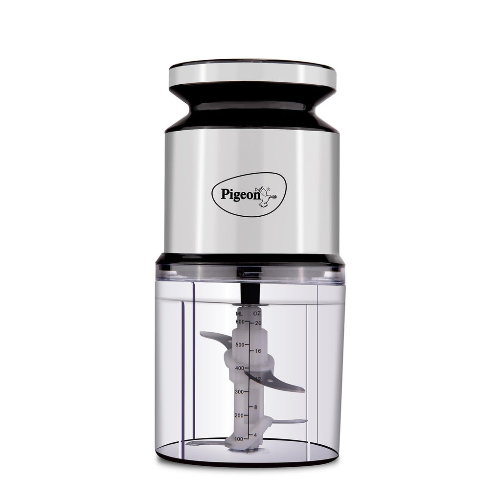 Pigeon Ultra Fast Electric 300 Watts Electric Chopper For Kitchen, Twin Blade Technology, 600 Ml