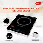 Pigeon by Stovekraft Infrared Cook & Grill 2000W Cooktop | Works with ALL Cookware (Non-Induction Too!) | Tandoor Grill Function | Touch Control | Timer | Auto Shut-Off | BIS | 2 Year Warranty | Black