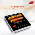 Pigeon by Stovekraft Infrared Cook & Grill 2000W Cooktop | Works with ALL Cookware (Non-Induction Too!) | Tandoor Grill Function | Touch Control | Timer | Auto Shut-Off | BIS | 2 Year Warranty | Black