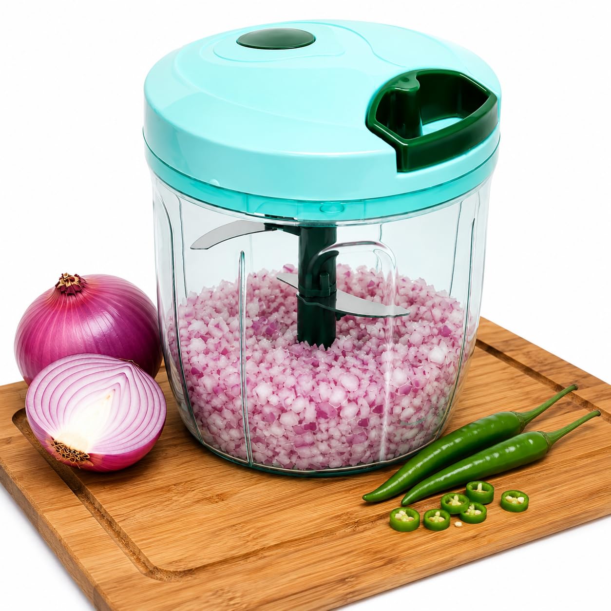 Plastic Manual Vegetable Chopper for Kitchen (Multi Colour) (900 ml)