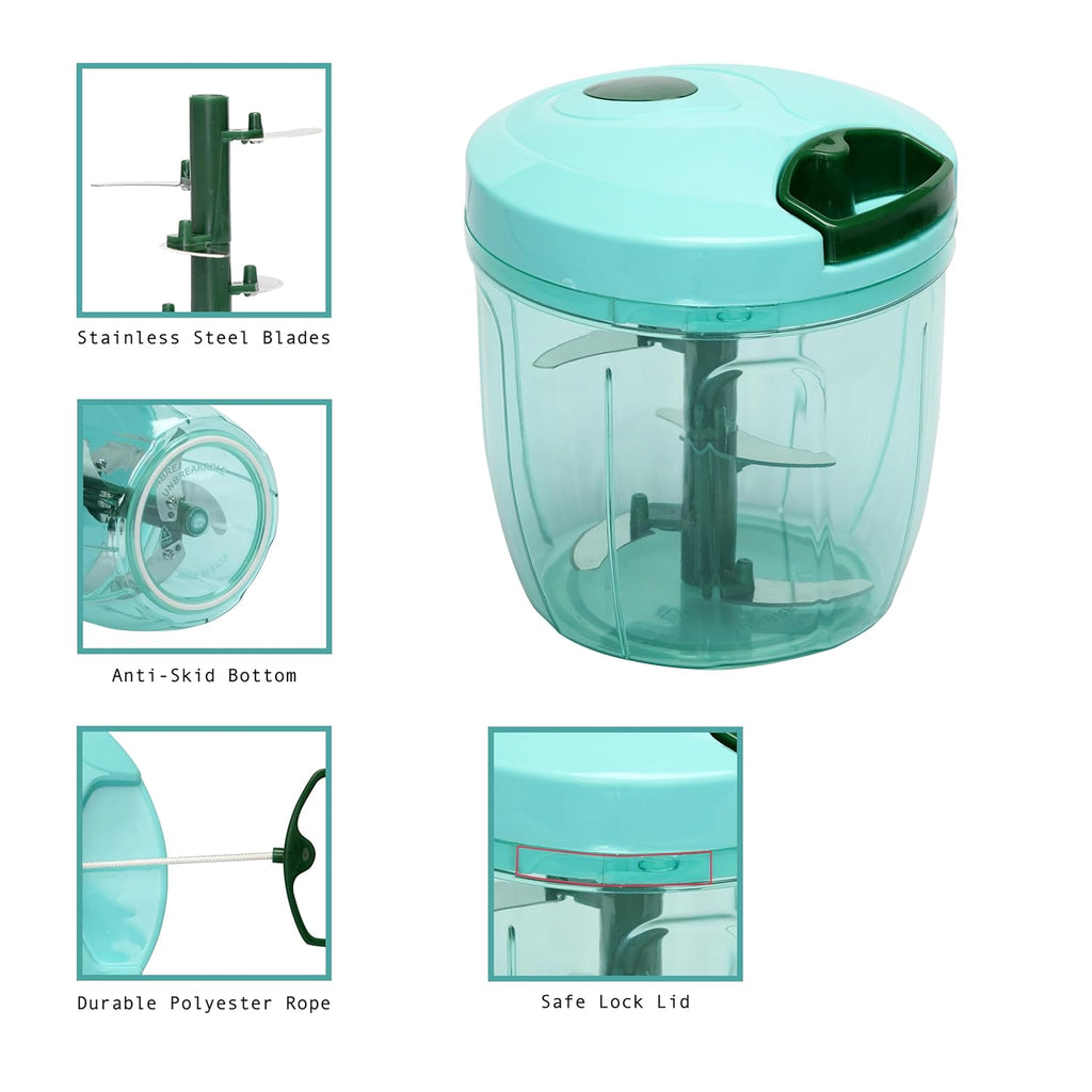 Plastic Manual Vegetable Chopper for Kitchen (Multi Colour) (900 ml)