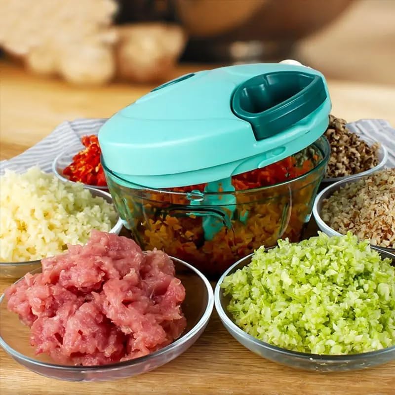 Plastic Manual Vegetable Chopper for Kitchen (Multi Colour) (900 ml)