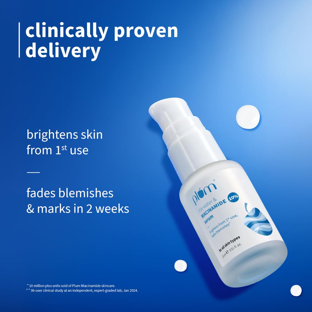 Plum 10% Niacinamide Serum with Rice Water 15ml