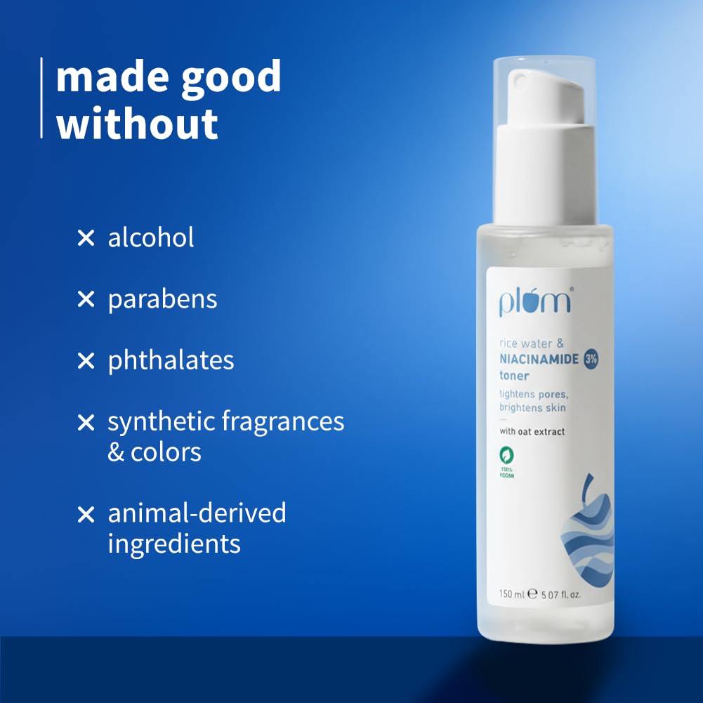 Plum 3% Niacinamide & Rice Water Face Toner 150ml
