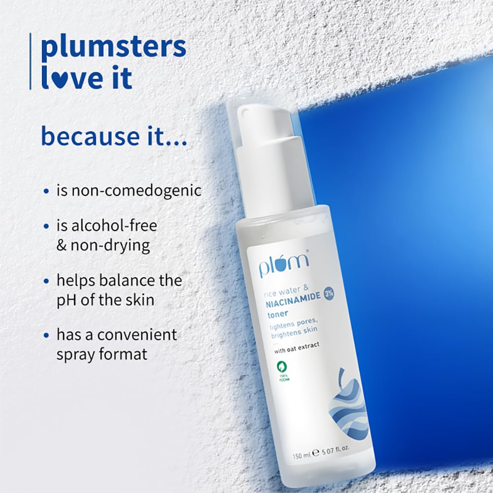 Plum 3% Niacinamide & Rice Water Face Toner 150ml