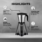 Preethi Tiara 500 Watts Mixer Grinder, 3 Jars (Stainless Steel)