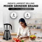 Preethi Tiara 500 Watts Mixer Grinder, 3 Jars (Stainless Steel)