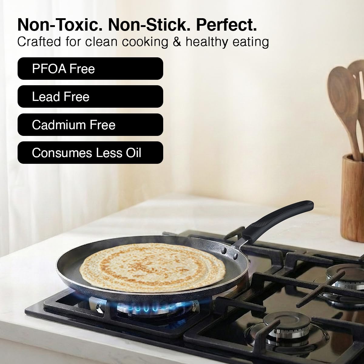 Prestige Aluminium Omega Select Plus IB Non-Stick Omni Tawa, 250 mm, Multicolour, Medium