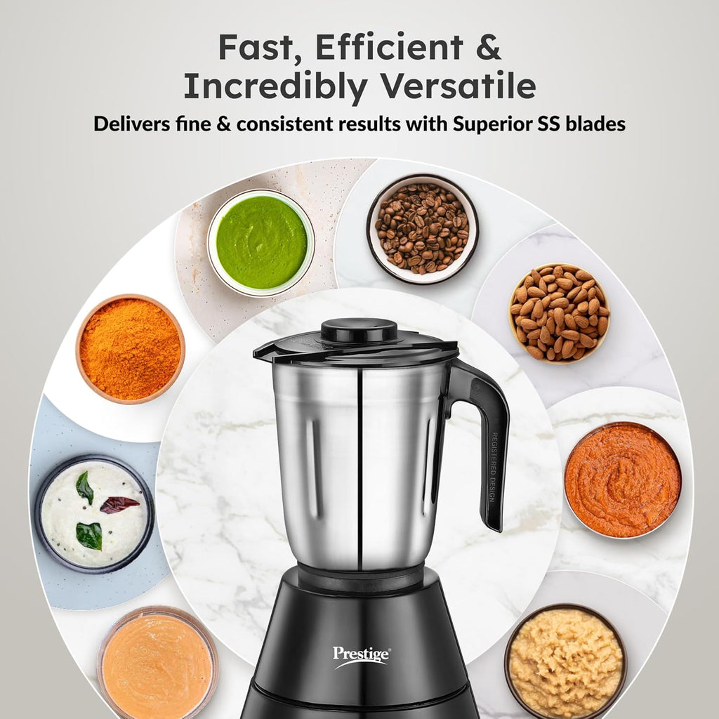 Prestige Apex 500 Watt Mixer Grinder with 3 Stainless Steel Jars