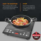 Prestige IRIS ECO 1200 W Induction Cooktop with automatic voltage regulator |Indian Menu option|Power Saver|Timer with User Pre-Set|1 year warranty|Black