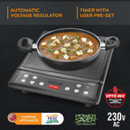 Prestige IRIS ECO 1200 W Induction Cooktop with automatic voltage regulator |Indian Menu option|Power Saver|Timer with User Pre-Set|1 year warranty|Black