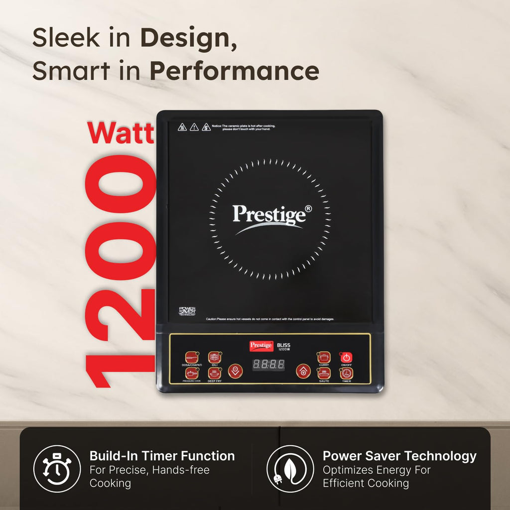 Prestige Induction Cooktop -Bliss 1200 W,Black