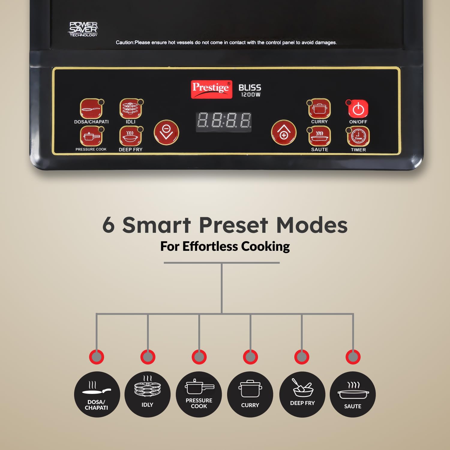 Prestige Induction Cooktop -Bliss 1200 W,Black