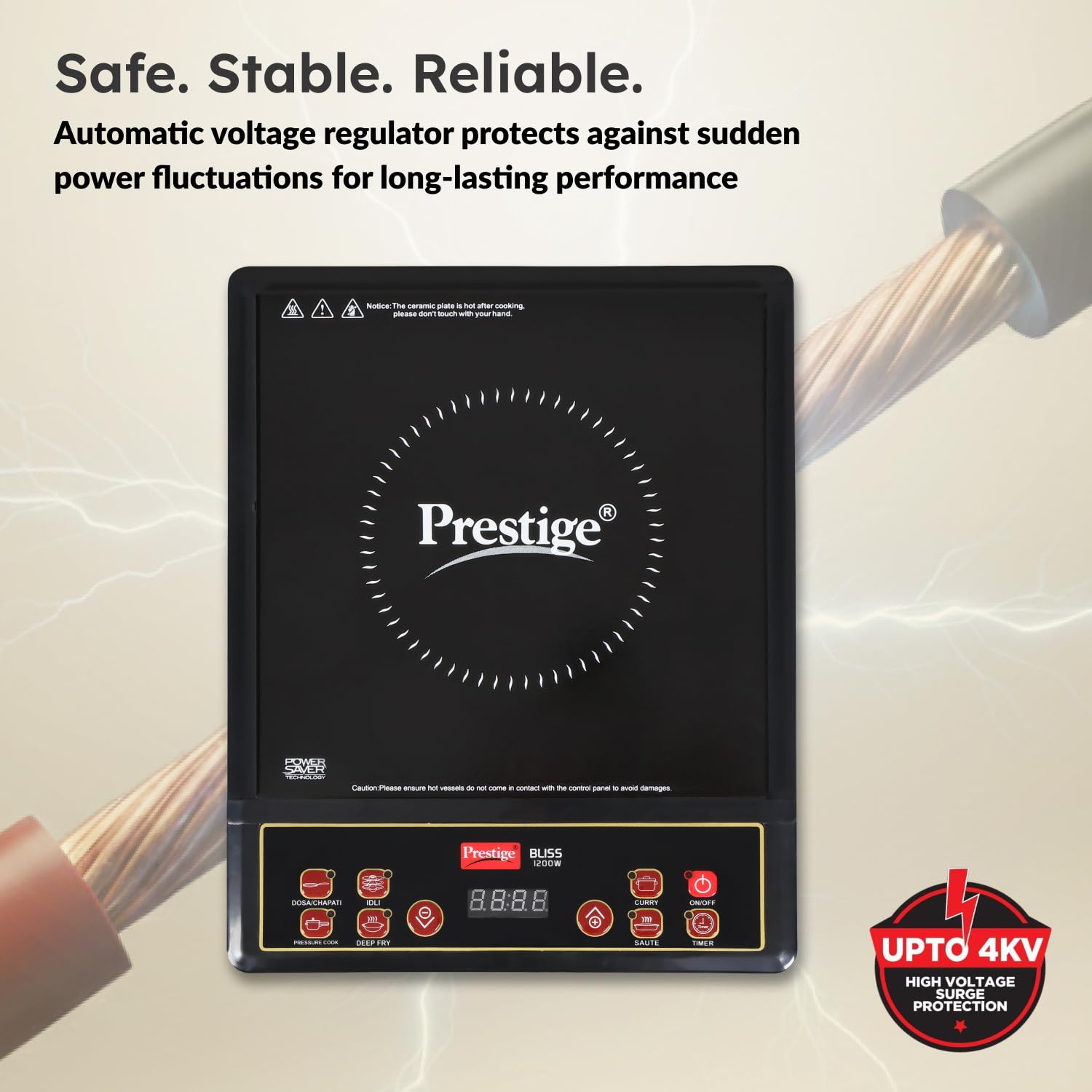 Prestige Induction Cooktop -Bliss 1200 W,Black