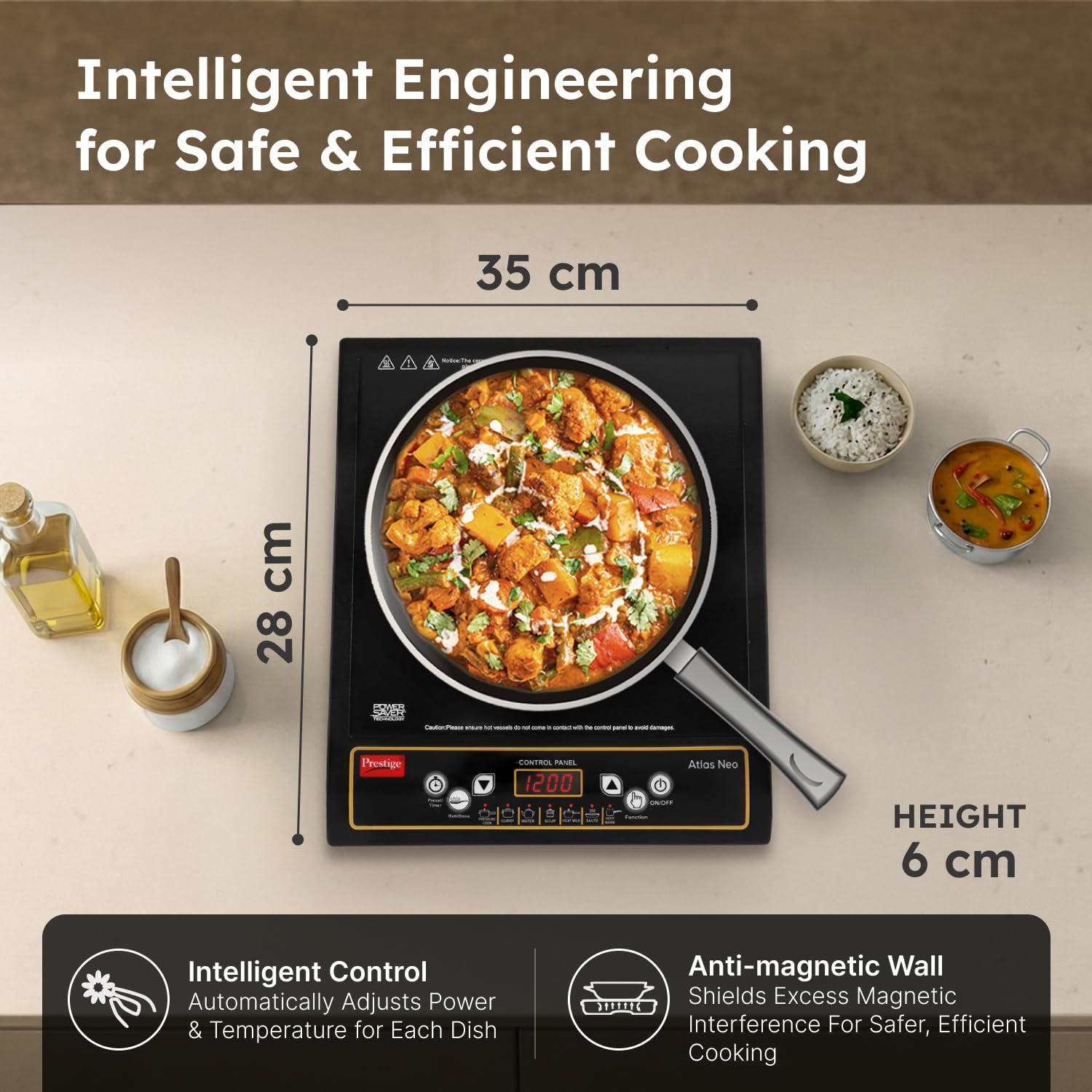 Prestige Induction Cooktop -Bliss 1200 W,Black