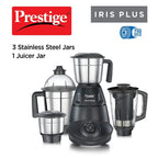 Prestige Iris 750 Watt Mixer Grinder with 4 Jars (3 Stainless Steel + 1 Juicer)