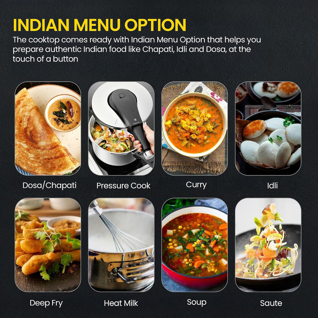 Prestige Iris Sleek 2000 Watts Induction Cooktop-Individual Touch Buttons| 4KV Surge Protection | 8 Preset Indian Menu Options & Timer | Automatic Voltage Regulator | 1Y Warranty | Black|BIS Certified