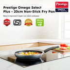 Prestige Non-Stick Fry Pan 20cm | OSP IB | Gas & Induction Compatible | PFOA Free | Metal Spoon Friendly | Sturdy Handle | 1Y Warranty | ISI Certified