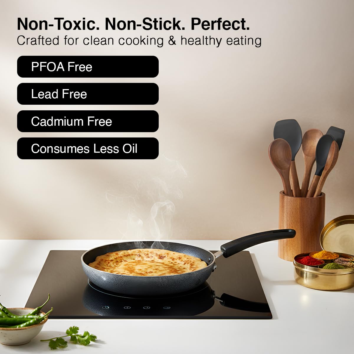 Prestige Non-Stick Fry Pan 20cm | OSP IB | Gas & Induction Compatible | PFOA Free | Metal Spoon Friendly | Sturdy Handle | 1Y Warranty | ISI Certified
