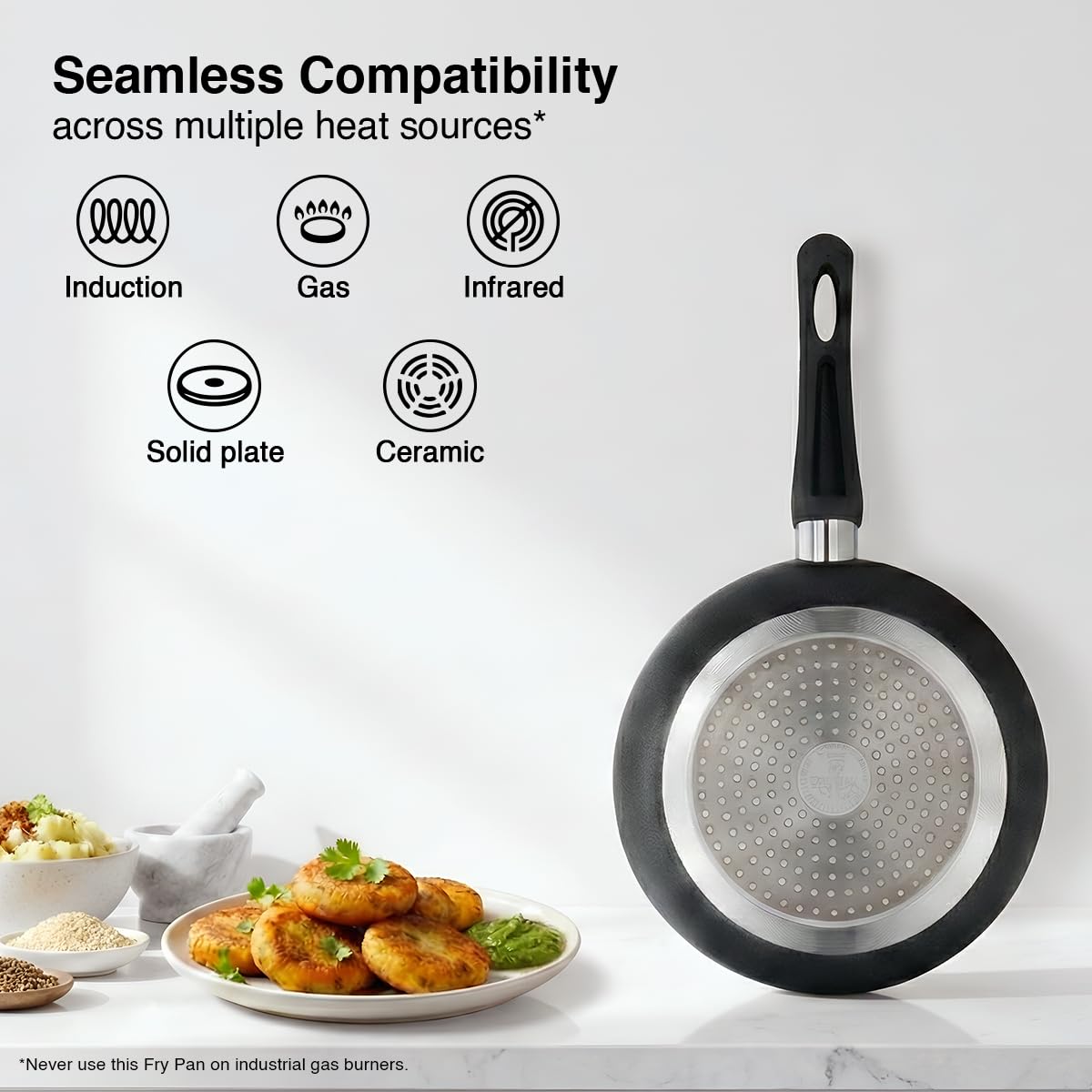 Prestige Non-Stick Omega Deluxe Granite Fry Pan (Omelette Pan)| 20 Centimetre | Black | Induction Base | 5 Layer Non-Stick Cookware | PFOA Free | Easy Grip Handle
