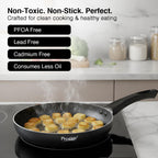 Prestige Non-Stick Omega Deluxe Granite Fry Pan (Omelette Pan)| 20 Centimetre | Black | Induction Base | 5 Layer Non-Stick Cookware | PFOA Free | Easy Grip Handle