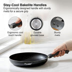 Prestige Non-Stick Omega Deluxe Granite Fry Pan (Omelette Pan)| 20 Centimetre | Black | Induction Base | 5 Layer Non-Stick Cookware | PFOA Free | Easy Grip Handle