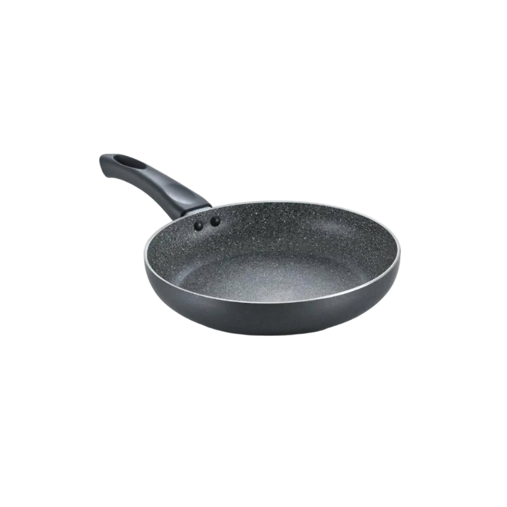 Prestige Non-Stick Omega Deluxe Granite Fry Pan | 24 Centimetre | Black | Induction Base | 5 Layer Non-Stick Cookware | Dishwasher Safe | 2-Layer Metallic Finish