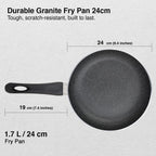 Prestige Non-Stick Omega Deluxe Granite Fry Pan | 24 Centimetre | Black | Induction Base | 5 Layer Non-Stick Cookware | Dishwasher Safe | 2-Layer Metallic Finish