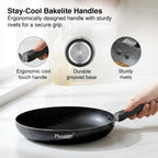 Prestige Non-Stick Omega Deluxe Granite Fry Pan | 24 Centimetre | Black | Induction Base | 5 Layer Non-Stick Cookware | Dishwasher Safe | 2-Layer Metallic Finish
