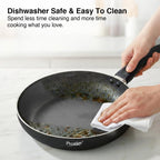 Prestige Omega Deluxe Granite Non-Stick Round Base Fry Pan, 28cm - 3L |Metal Spoon Friendly |Aluminium|Durable Granite Finish|Black