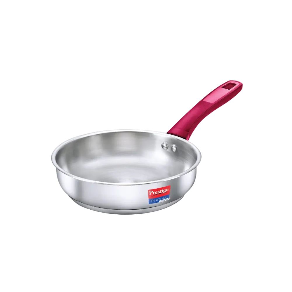 Prestige Platina Popular Stainless Steel Gas and Induction Compatible Fry Pan, 240 mm