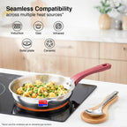 Prestige Platina Popular Stainless Steel Gas and Induction Compatible Fry Pan, 240 mm
