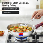 Prestige Platina Popular Stainless Steel Gas and Induction Compatible Fry Pan, 240 mm