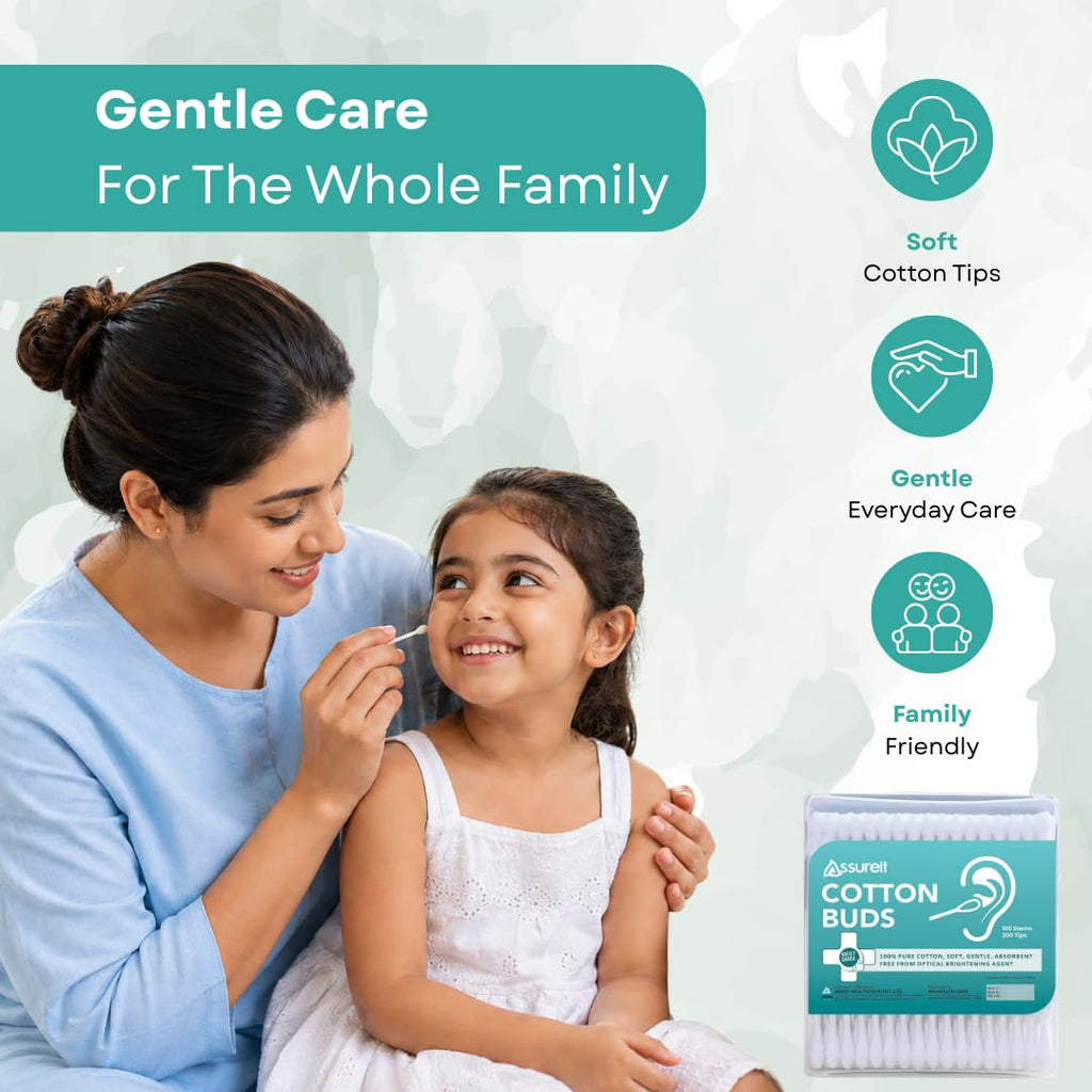 Pure Cotton Buds with Paper Sticks - 200 Counts