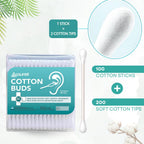 Pure Cotton Buds with Paper Sticks - 200 Counts