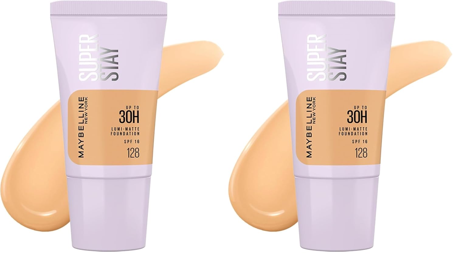 Maybelline New York Super Stay Lumi Matte Liquid Foundation, 128 (Pack of 2)