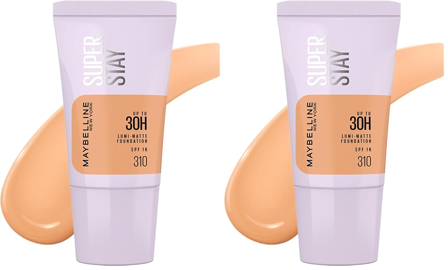 Maybelline New York Super Stay Lumi Matte Liquid Foundation, 310 (Pack of 2)