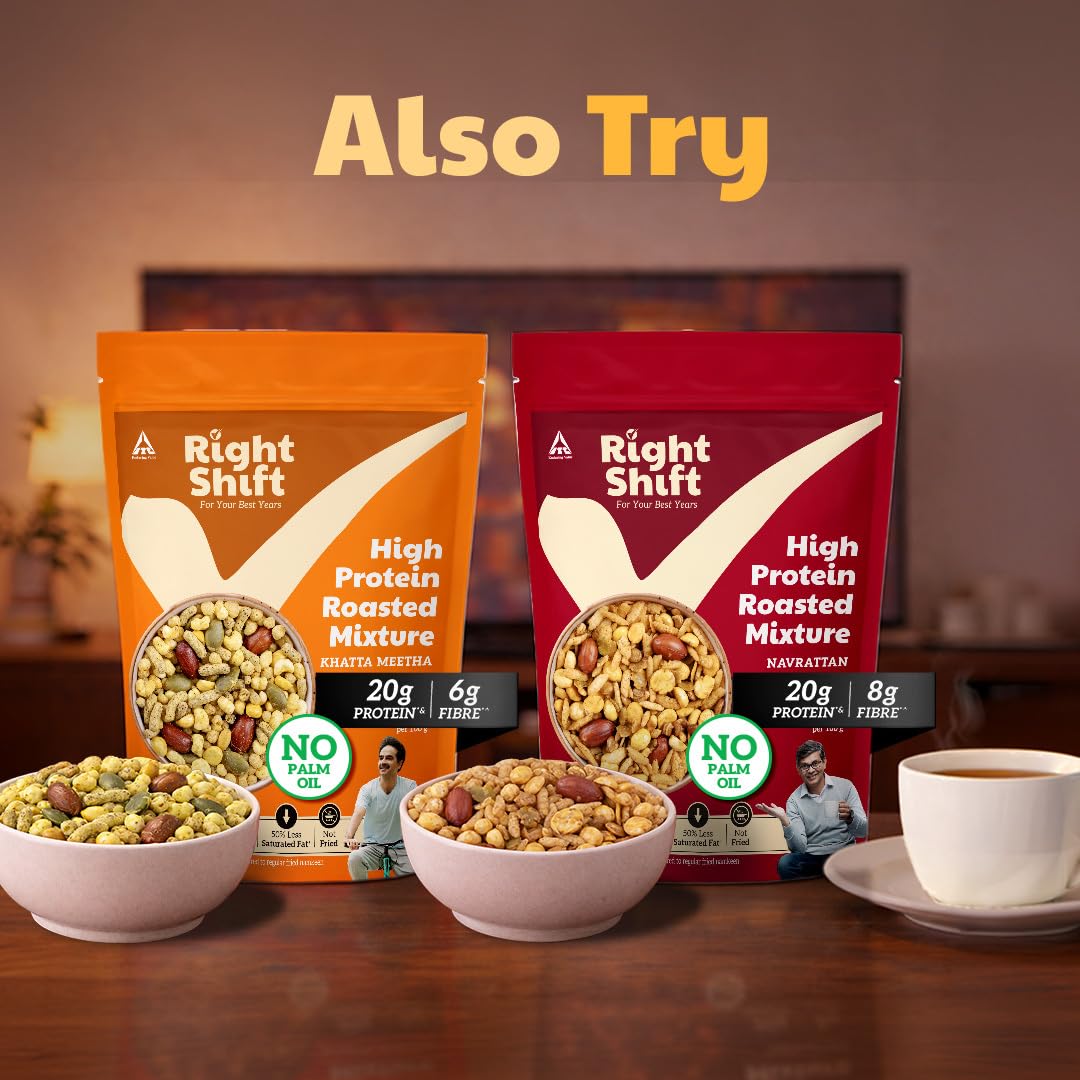 Right Shift High Protein Roasted Mixture - Navrattan Pack of 2 (250g x 2)