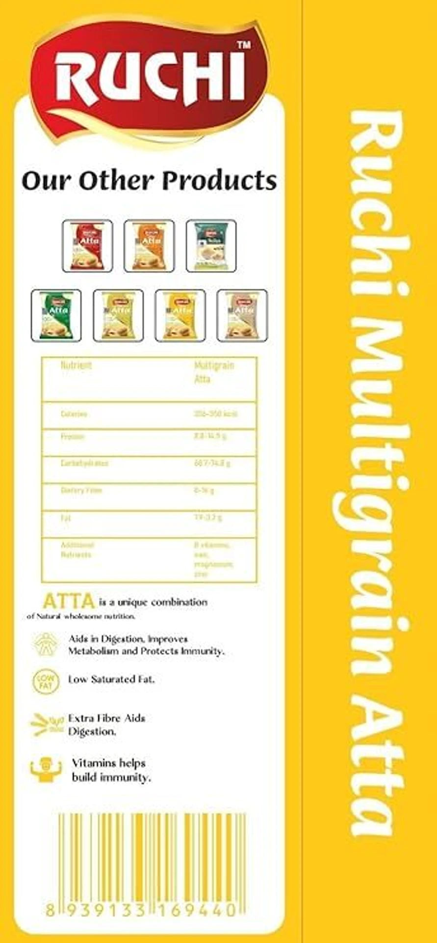 RUCHI Chakki Fresh Multigrain Flour High Fibre Nutritious Atta (10 kg)