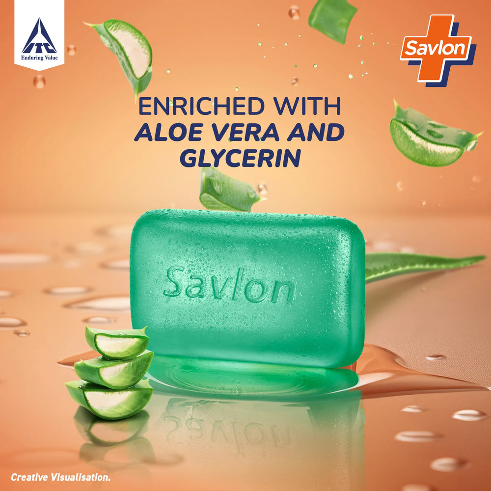 Savlon Aloe Vera with Glycerin Soap Bar, Combo Pack, 125gx8