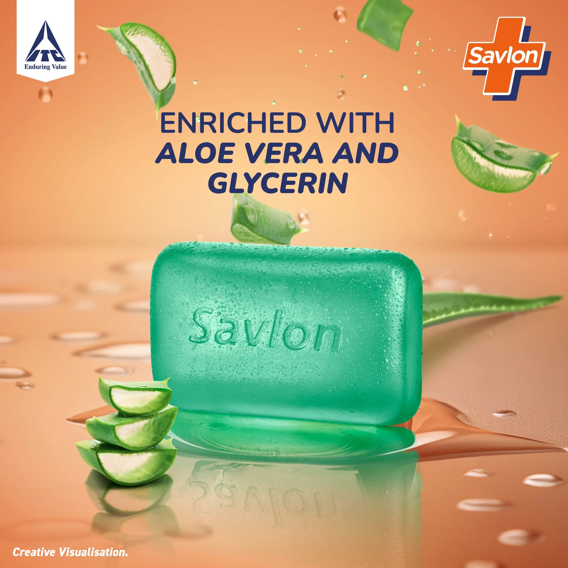 Savlon Aloe Vera with Glycerin Soap Bar, Combo Pack, 125gx8