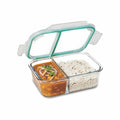 SIGNORA WARE Slim Borosilicate Glass Two Compartment Lunch box (600 ml)