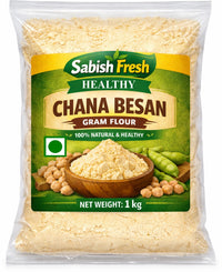 SABISH Fresh Chana Besan 1kg | PET Jar with Free Spoon (1 kg)