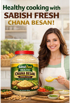 SABISH Fresh Chana Besan 1kg | PET Jar with Free Spoon (1 kg)