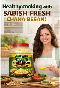 SABISH Fresh Chana Besan 1kg | PET Jar with Free Spoon (1 kg)