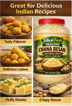 SABISH Fresh Chana Besan 1kg | PET Jar with Free Spoon (1 kg)
