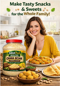 SABISH Fresh Chana Besan 1kg | PET Jar with Free Spoon (1 kg)