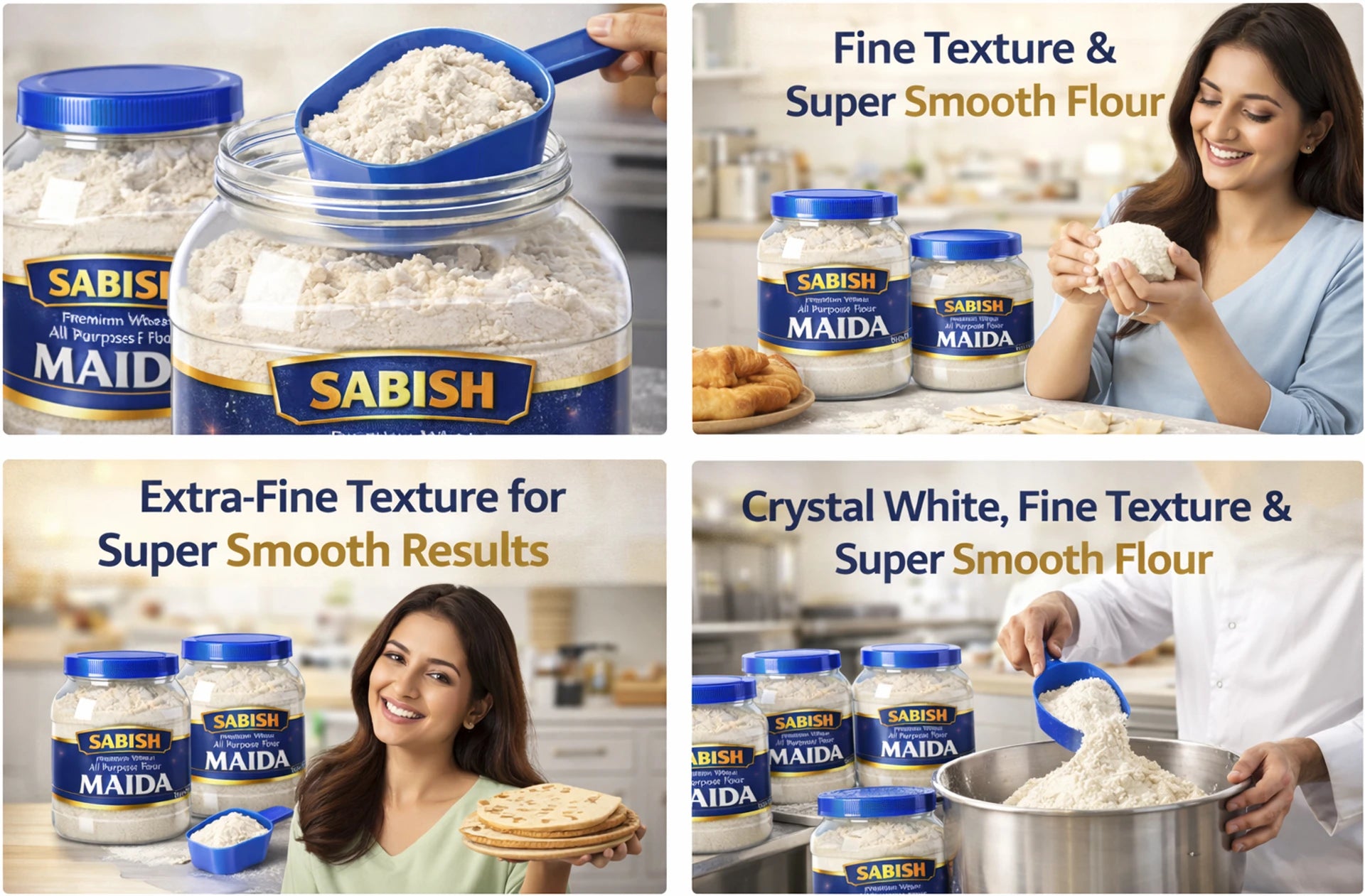 SABISH Premium 1Kg Wheat All Purpose Flour (Maida) | Fine & Soft Texture | (1 kg)